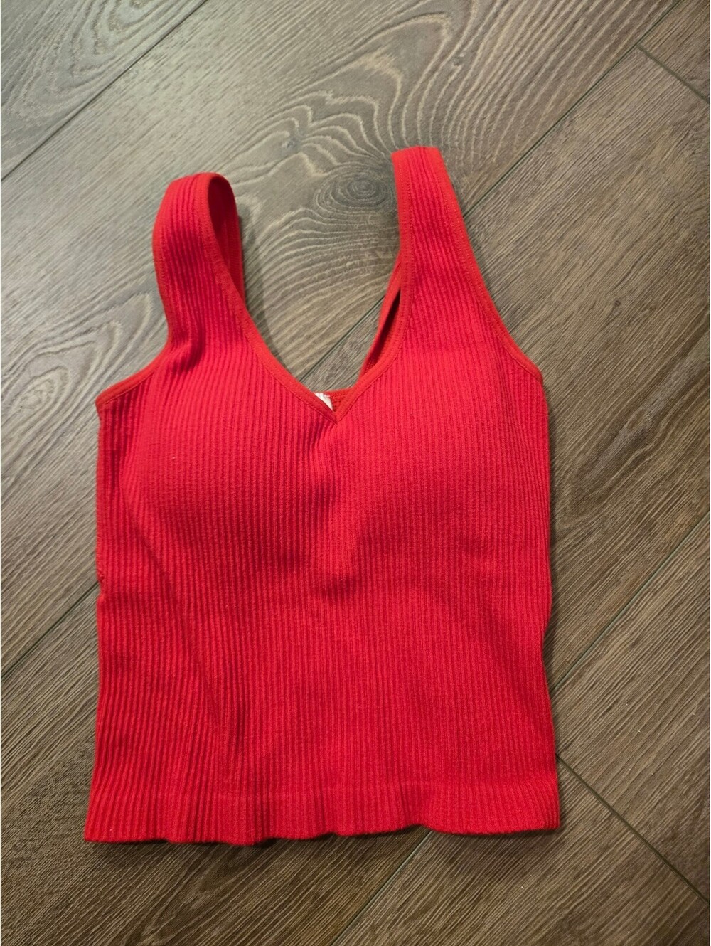 Womens red crop tank